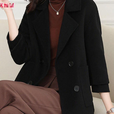 Abrigo de Lana Grueso Casual Corto - Estilo Mamá Versátil - Image 13
