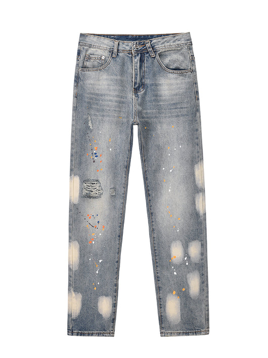 Jeans Rectos Hombre Corte Cuchillo Tinta Suelta - Image 5