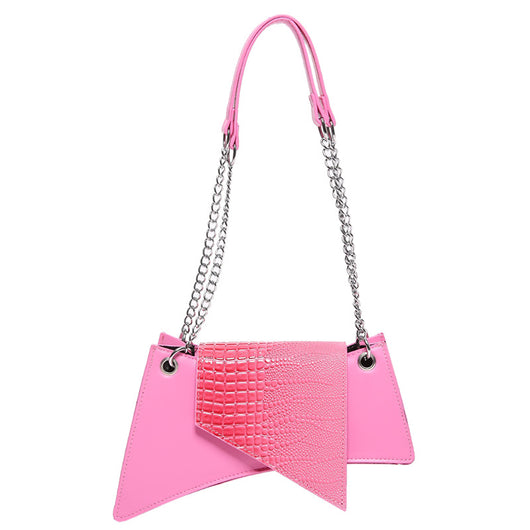 Cartera Cuadrada de Cuero Brillante con Patrón de Piedra para Mujer - Image 10