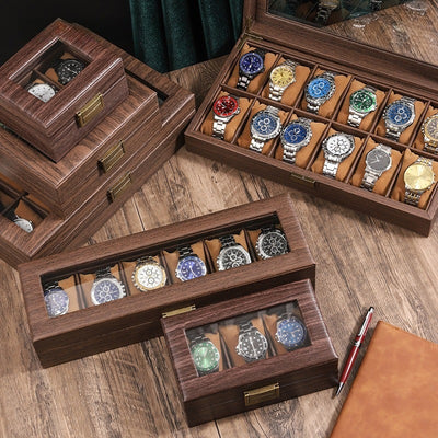 Caja Organizadora de Relojes Retro con Acabado Cuero PU y Diseño Madera - Image 2
