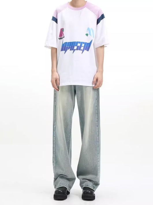 Pantalón Retro Holgado Casual Azul - Image 8