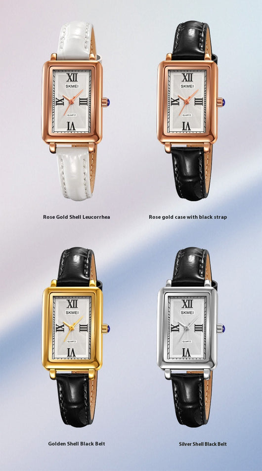 Reloj Retro Rectangular para Mujer - Resistente al Agua, Cuarzo de Precisión - Image 10