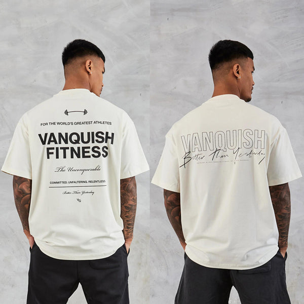 Camiseta Deportiva Oversized Hip Hop para Hombre - Corte Boxy Fitness