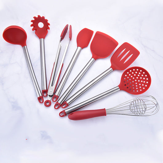 Juego de Utensilios de Cocina en Silicona con Mango de Acero Inoxidable - Image 5