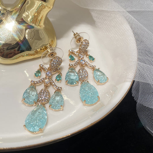 Aretes de Diamante y Circón en Forma de Gota para Mujer - Image 5