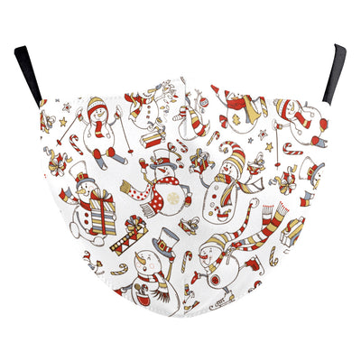Black dustproof face mask with a digital print of Santa Claus and two reindeer in a snowy forest scene. - Image 25