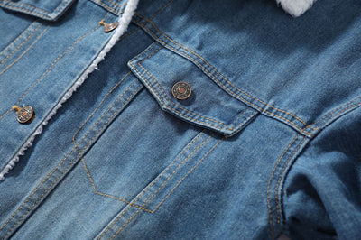 Chaqueta Vaquera Forrada en Lana para Invierno - Abrigo Bomber Cálido para Mujer - Image 6
