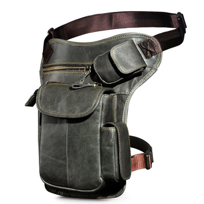 Bolsa de Cintura de Cuero Curtido al Aceite Vintage para Hombre - Estilo Outdoor - Image 4