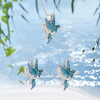 Conjunto de Collar y Aretes Colibrí en Plata - Image 11
