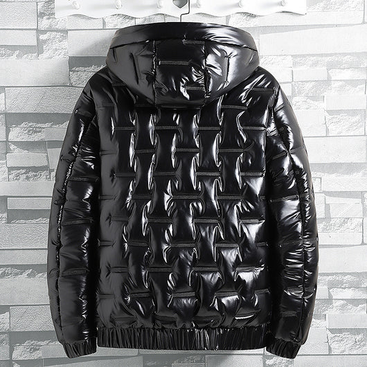 Chamarra de Invierno para Hombre con Capucha y Acabado Brillante - Image 3