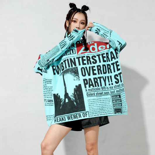 Suéter Tejido Mujer con Estampado de Letras - Corte Slim Talla Grande - Image 2