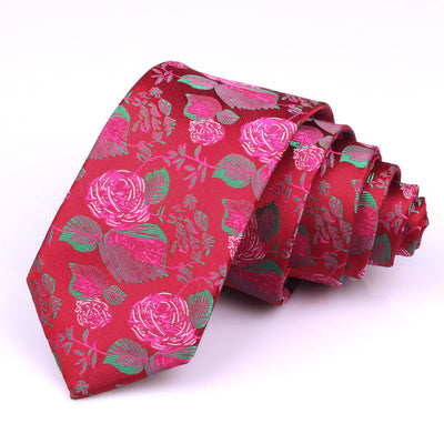 Corbata Casual Moderna con Estampado Floral - Ancho 6cm - Image 37