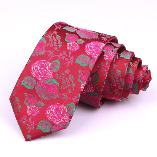 Corbata Casual Moderna con Estampado Floral - Ancho 6cm - Image 37