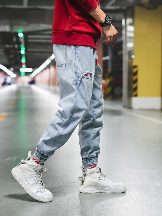 Jeans Hip-Hop Ajustados de Nueve Puntos Harlan
