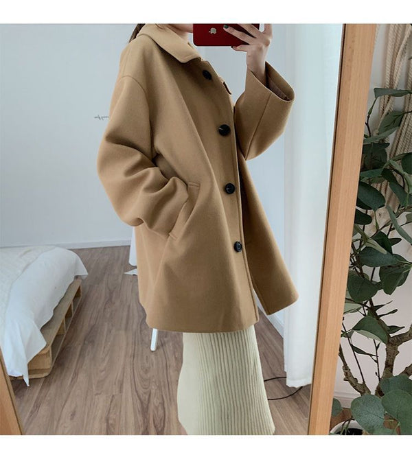 Abrigo Suelto Estilo Coreano Largo Mujer Talla Pequeña