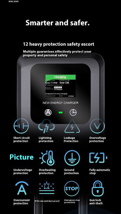 Cargador AC 7KW para Vehículos Eléctricos - Estación de Carga Universal GBT - Image 15
