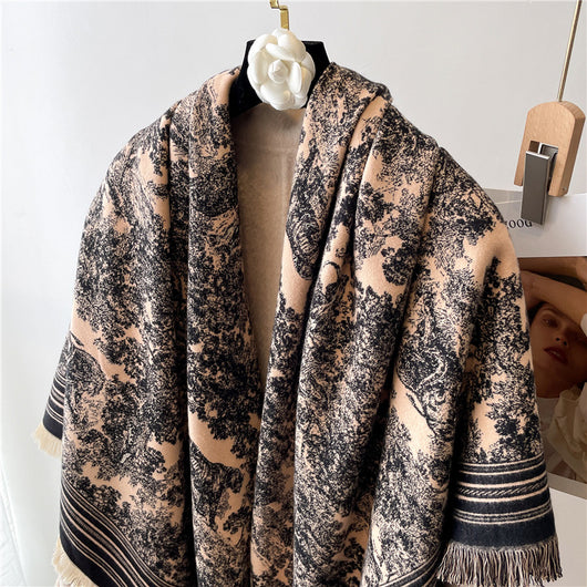 Poncho Dos Tonos Grueso y Cálido para Hombre - Image 12