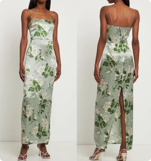 Vestido de Vacaciones en Satén Floral Lavado a la Seda - Image 6
