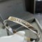 Pulseira Feminina Três Diamantes Cravejados com Diamantes, Deslizante, Luxo Leve, Rosé Dourado