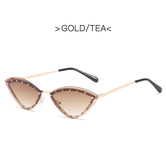 Gafas de Sol Cat Eye Triangulares sin Marco para Mujer - Image 5