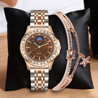 Reloj de Acero Inoxidable con Strass para Mujer - Temperamento Elegante - Image 2