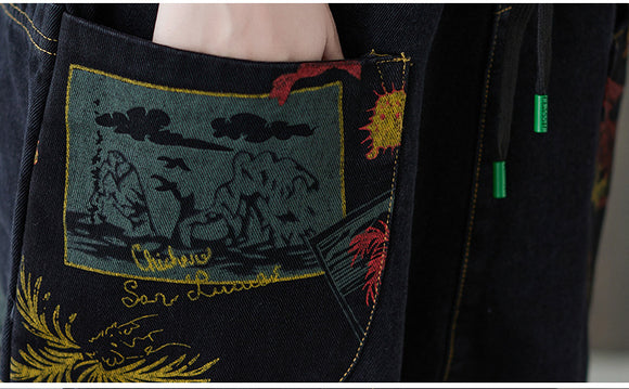 Jeans Casuales con Tirantes Estampados