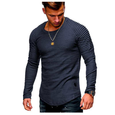 Camiseta Deportiva Hombre Manga Raglan Plisada Cuello Redondo - Image 6