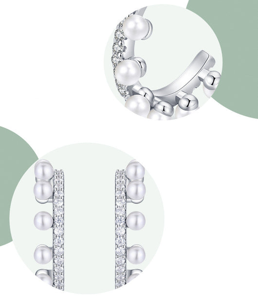 Aretes de Perla Curva en Plata 925 Esterlina - Image 12