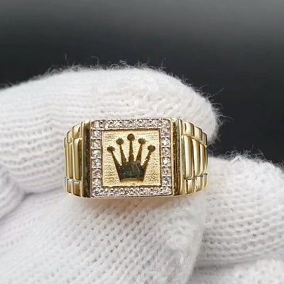 Anillo Retro de Aleación con Incrustaciones de Diamantes de Imitación