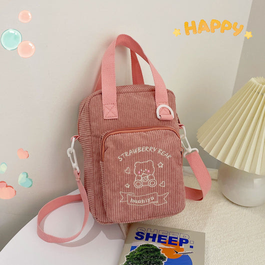 Bolso de Hombro Corduroy Soft Girl - Diseño Adorable y Funcional - Image 5