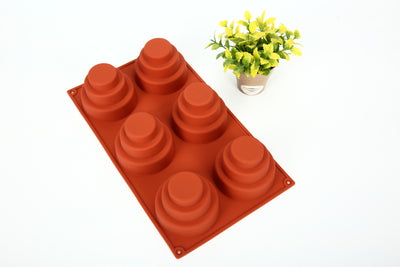 Molde de Silicona Redondo de 3 Capas y 6 Orificios para Pasteles - Image 3