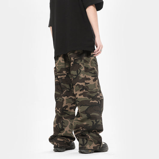 Pantalones Cargo Camuflaje con Ajuste de Pierna para Actividades Outdoor - Image 2