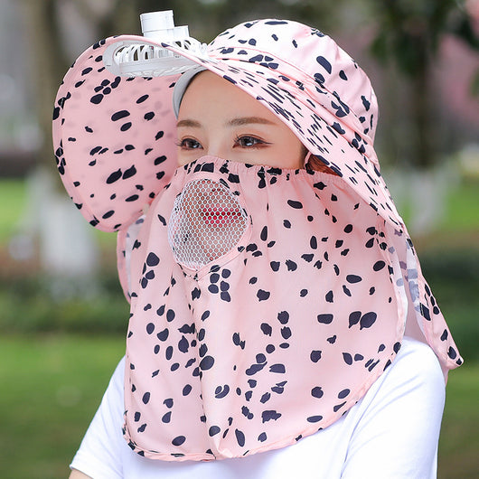 Sombrero de Recolección con Máscara Facial y Estampado Moteado - Image 10