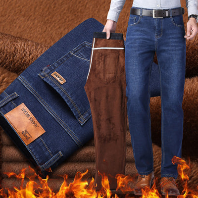 Jeans Casuales para Hombre con Forro Grueso y Terciopelo - Image 13