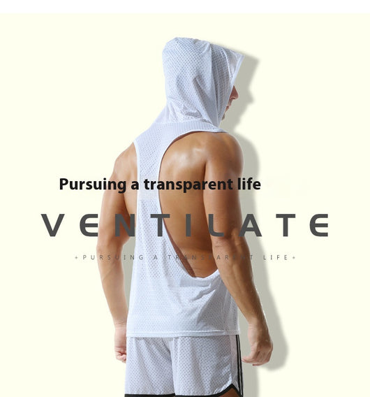 Chaleco Deportivo Mesh Capucha Hombre - Diseño Sólido - Image 15