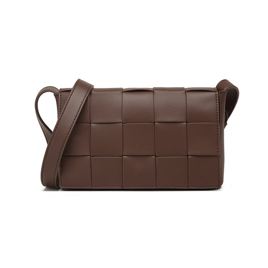 Bolsa Crossbody de Cuero Tejido Vintage con Asa Simple - Image 2