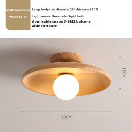 Lámpara de Techo Minimalista en Madera Maciza para Pasillos - Image 7