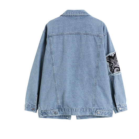 Chaqueta Denim Vintage con Estampado Patchwork para Mujer - Image 7