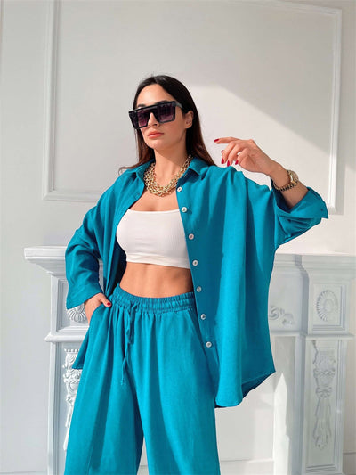 Conjunto Casual Polo Manga Larga y Pantalón Harem - Estilo Europeo Moderno - Image 12