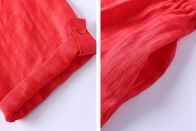 Vestido Largo de Lino y Algodón con Cuello en V y Bordado Jacquard Literario - Image 11