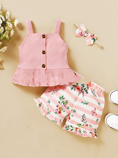 Conjunto Infantil de Algodón con Tirantes Estampados - Estilo Europeo - Image 2