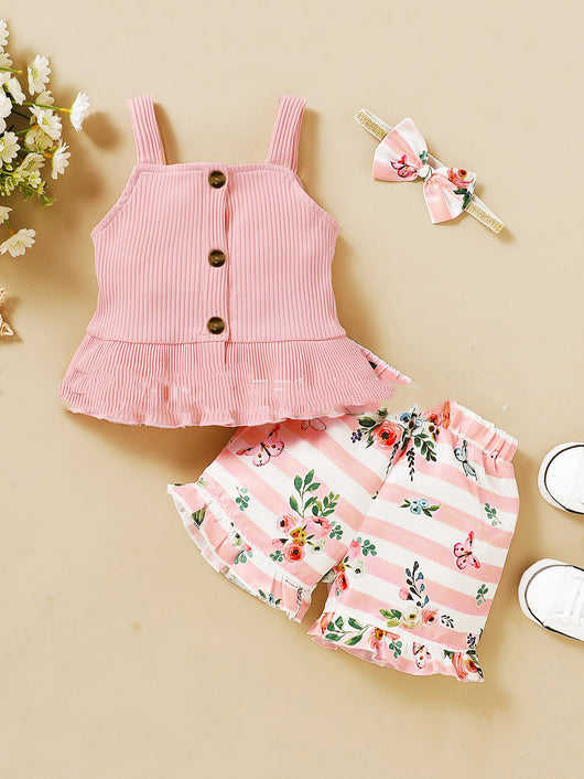 Conjunto Infantil de Algodón con Tirantes Estampados - Estilo Europeo - Image 2
