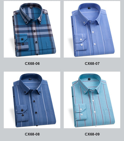 Camisa Oxford Slim Fit a Rayas para Hombre con Bolsillos - Image 24