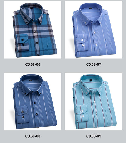 Camisa Oxford Slim Fit a Rayas para Hombre con Bolsillos - Image 24