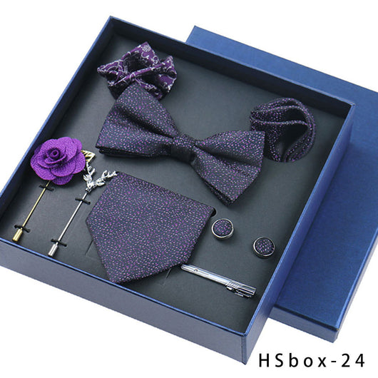 Set de 8 Piezas Accesorios Formales para Hombre - Corbatas, Moños y Pañuelos - Image 25