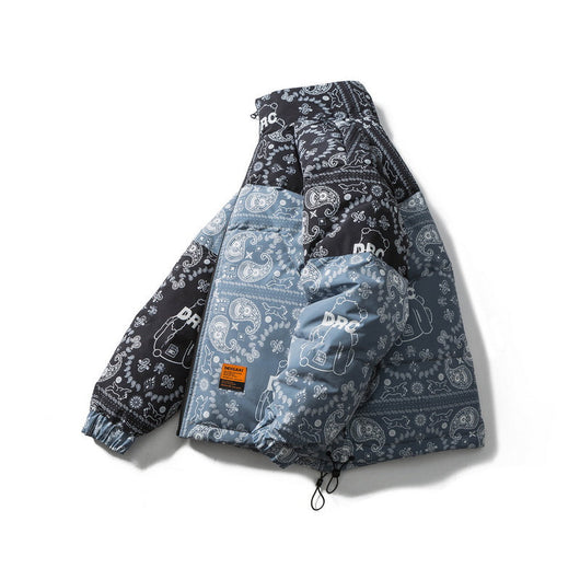 Chamarra de Plumas para Hombre con Estampado Cachemira y Costuras a Contraste - Image 5