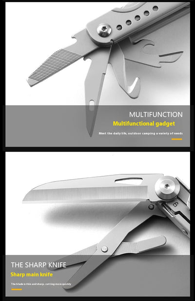 Navaja Multiusos de Acero Inoxidable con Tijeras y Herramientas Portátiles - Image 11