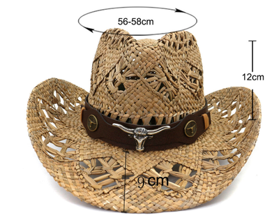 Sombrero Vaquero Tejido a Mano para Mujer - Estilo Western Auténtico - Image 6
