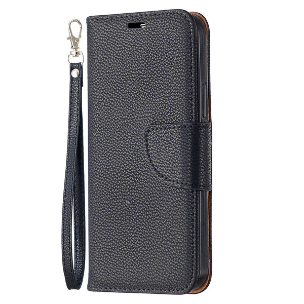 Funda Cartera Flip para Teléfono con Patrón Lichee y Correa - Image 3