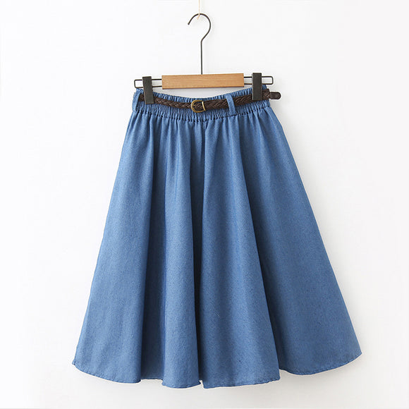 Falda Vaquera Midi para Mujer